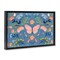 Stupell Industries Butterfly Garden on Blue Framed Floater Canvas Wall Art Design by Angel Nicole